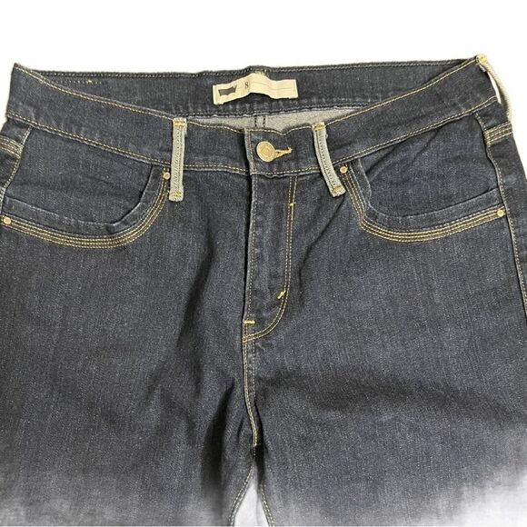 Levi’s Strauss Dark Wash Rolled Up Denim Capris w/4 Pockets *Like New* (8) - Picture 6 of 11